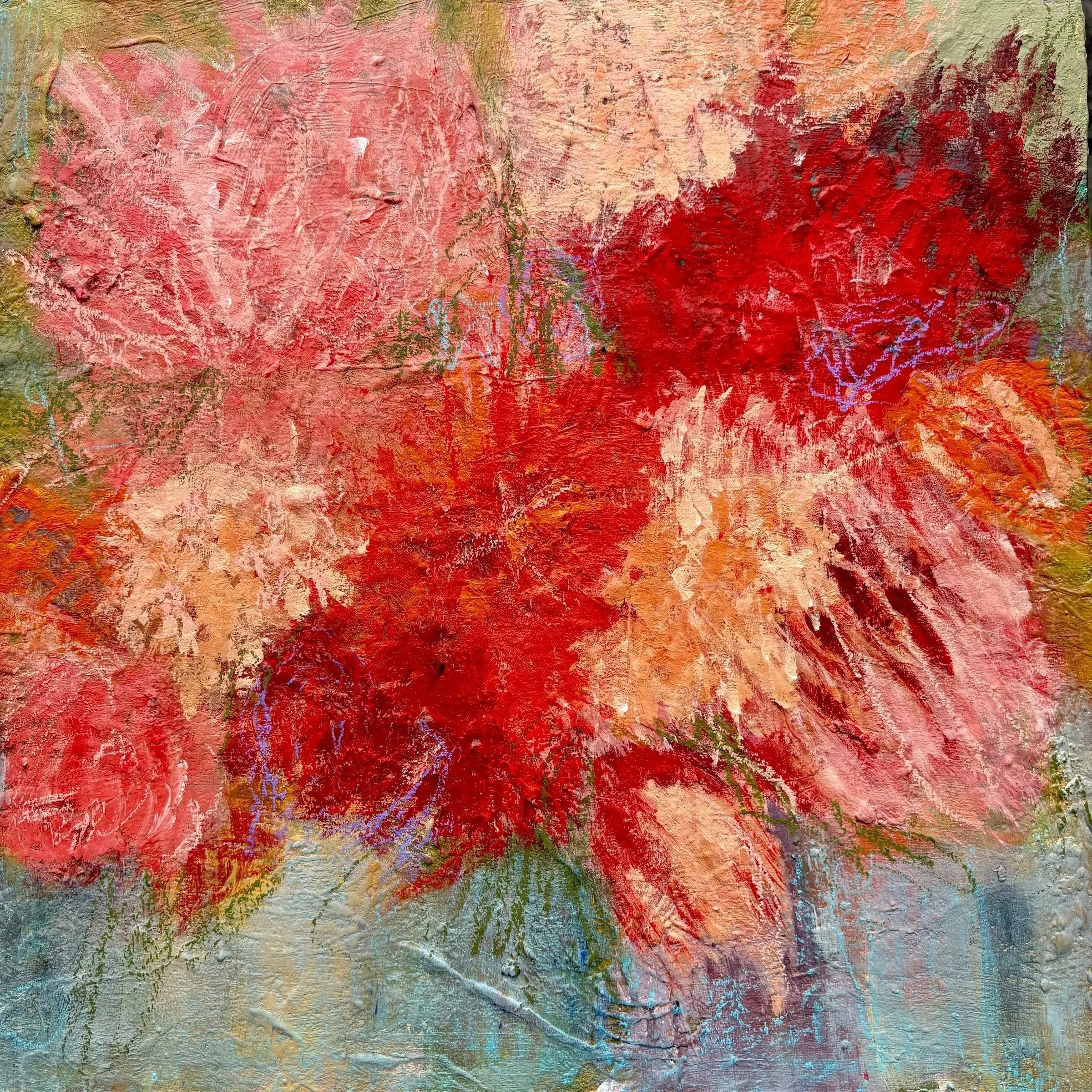 Breath Form - "Softly expanding, softly dissolving - the echo of light through colour and air".  This was painted towards the end of a beautiful sunny day and my studio was lit up in a myriad of colours with the setting sun.