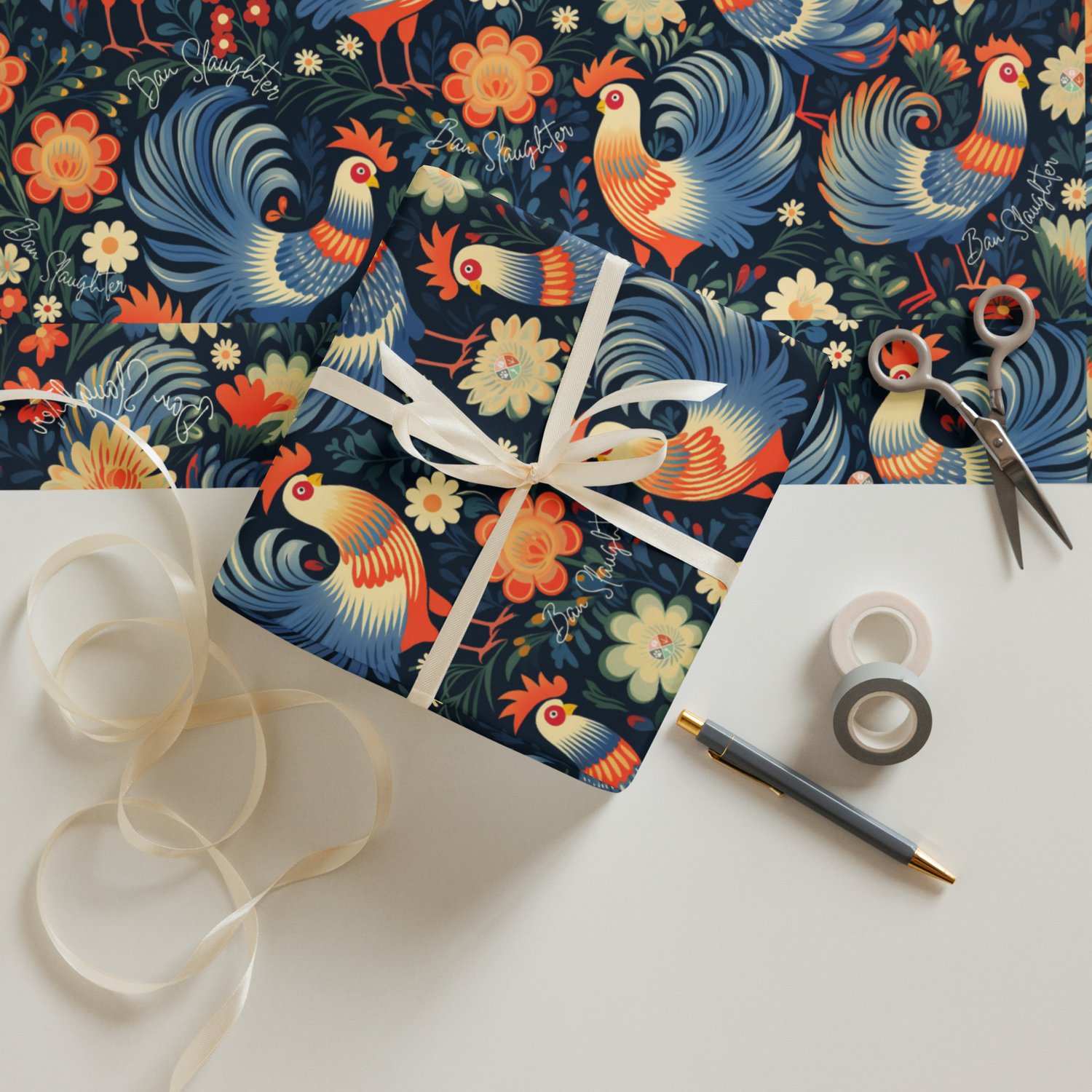 Slaughter-Free Chickens Wrapping paper sheets — Our Honor