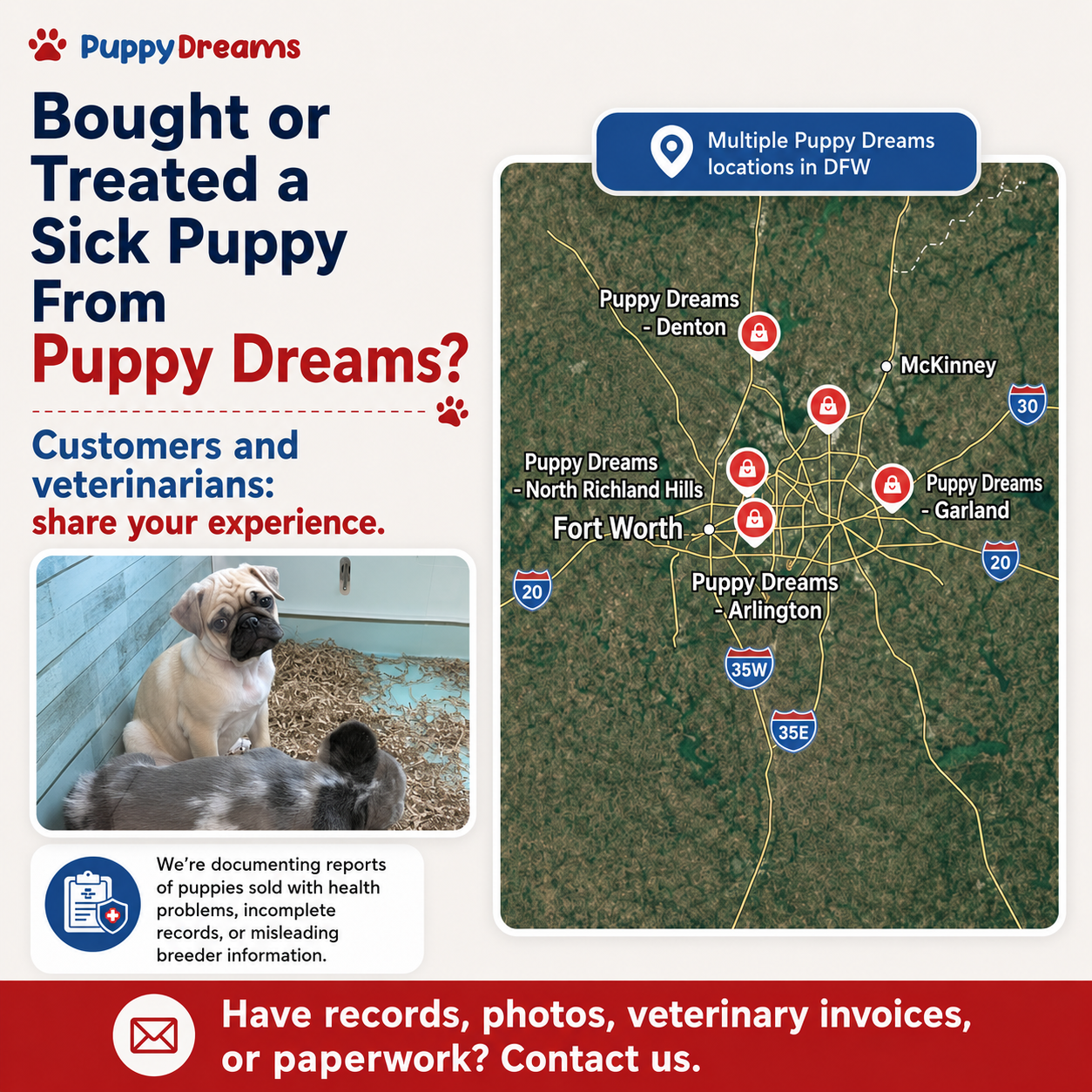 Have You Encountered Sick Puppies Sold by Puppy Dreams?