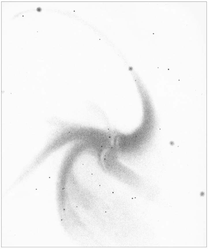 M33 drawn by R.J. Mitchell per Lord Rosse's observations circa 1853