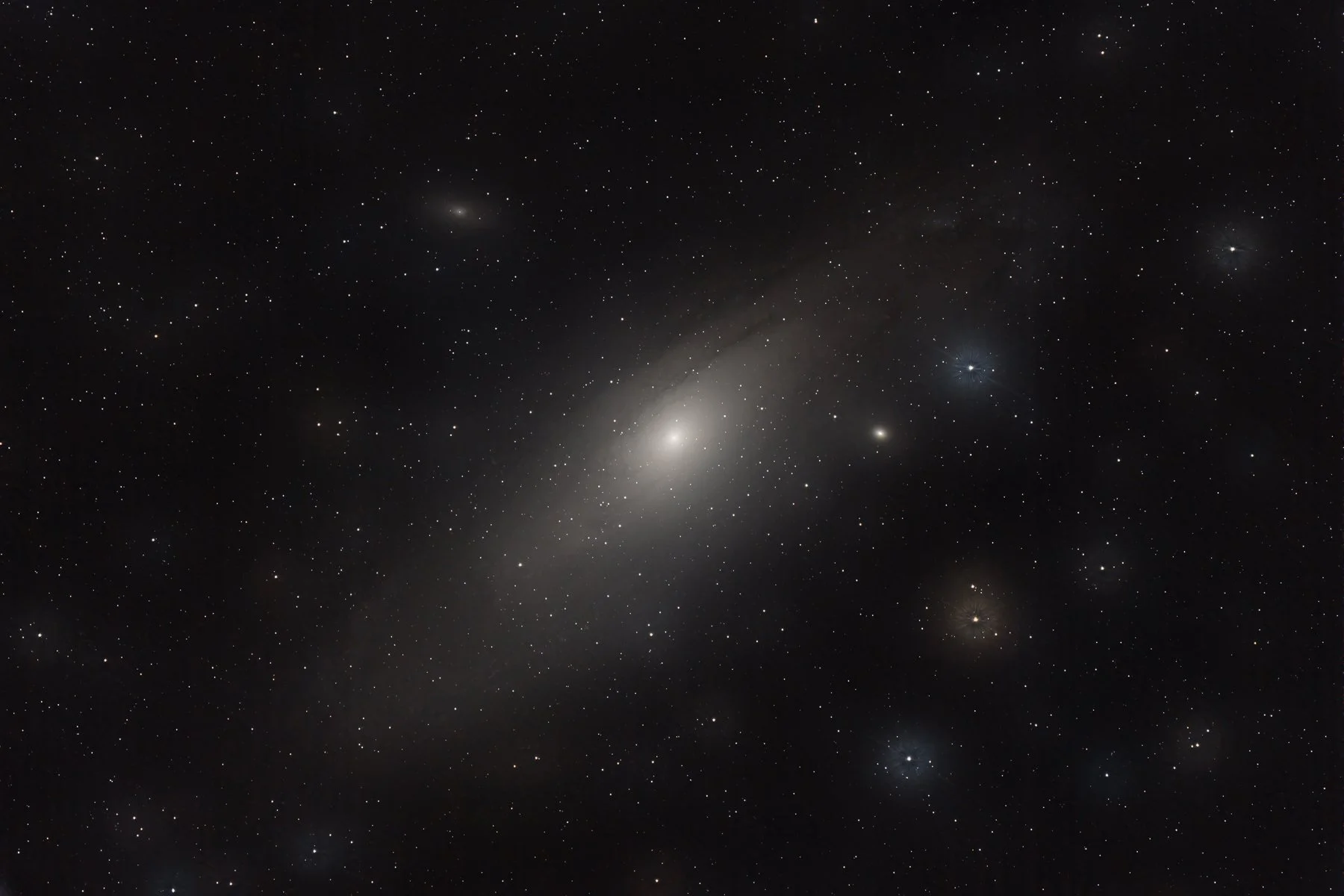 Taken on 08/26/2024. Edited in Siril - 75 frames at 25 sec (00:30:50 total exposure) ISO 3200 f6.3 800mm - Nikon Z8 Nikkor 800 f/6.3. For more info see M32