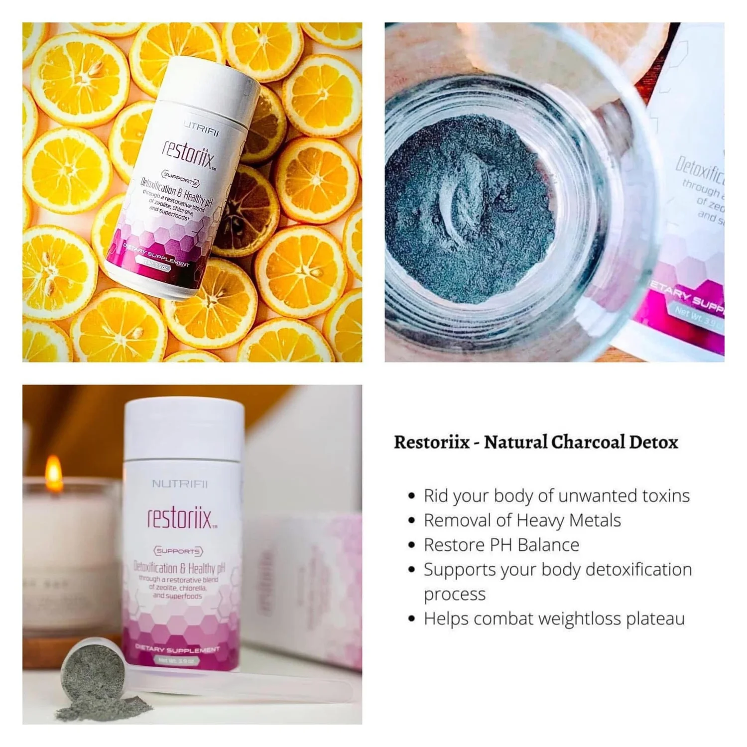 ダイエット食品 ARIIX restoriix Restoriix detox charcoal and zeolite — Oasis Beauty & Wellness