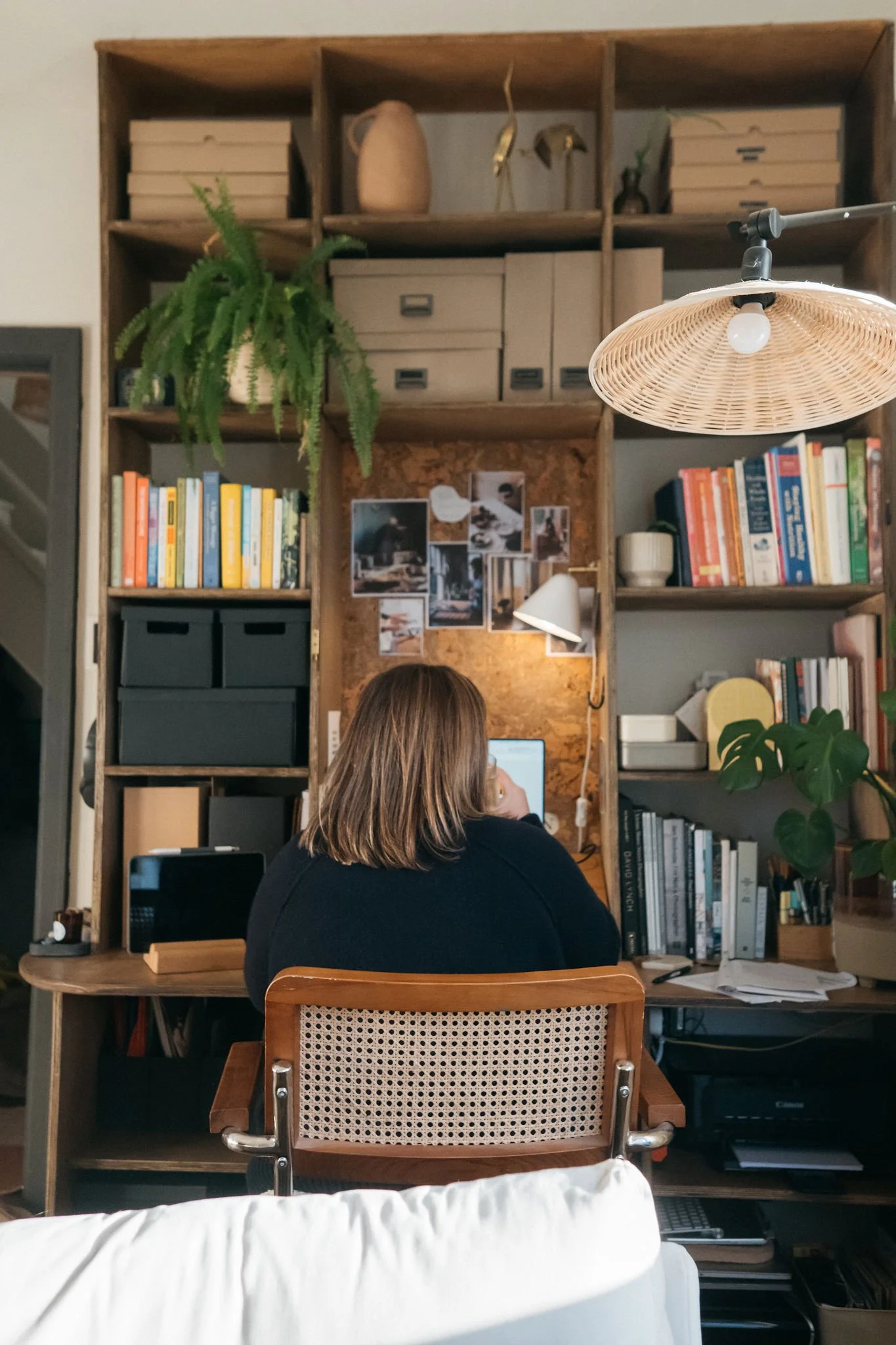 DIY ~ A Homemade Floor to Ceiling Desk and Shelf Unit with a 70's Vibe.