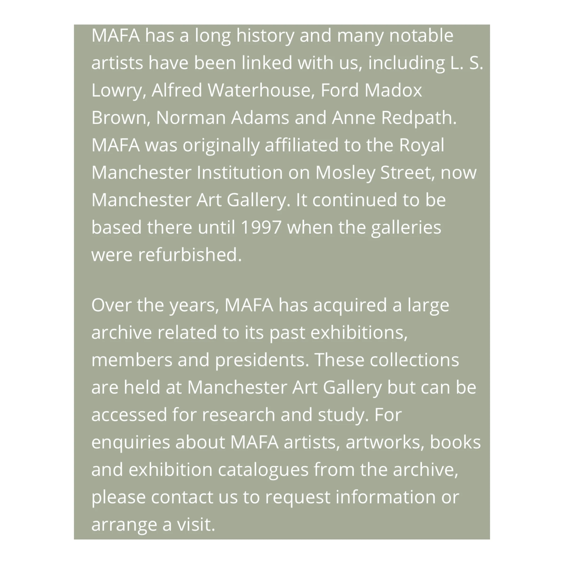 Selected Associate Member MAFA