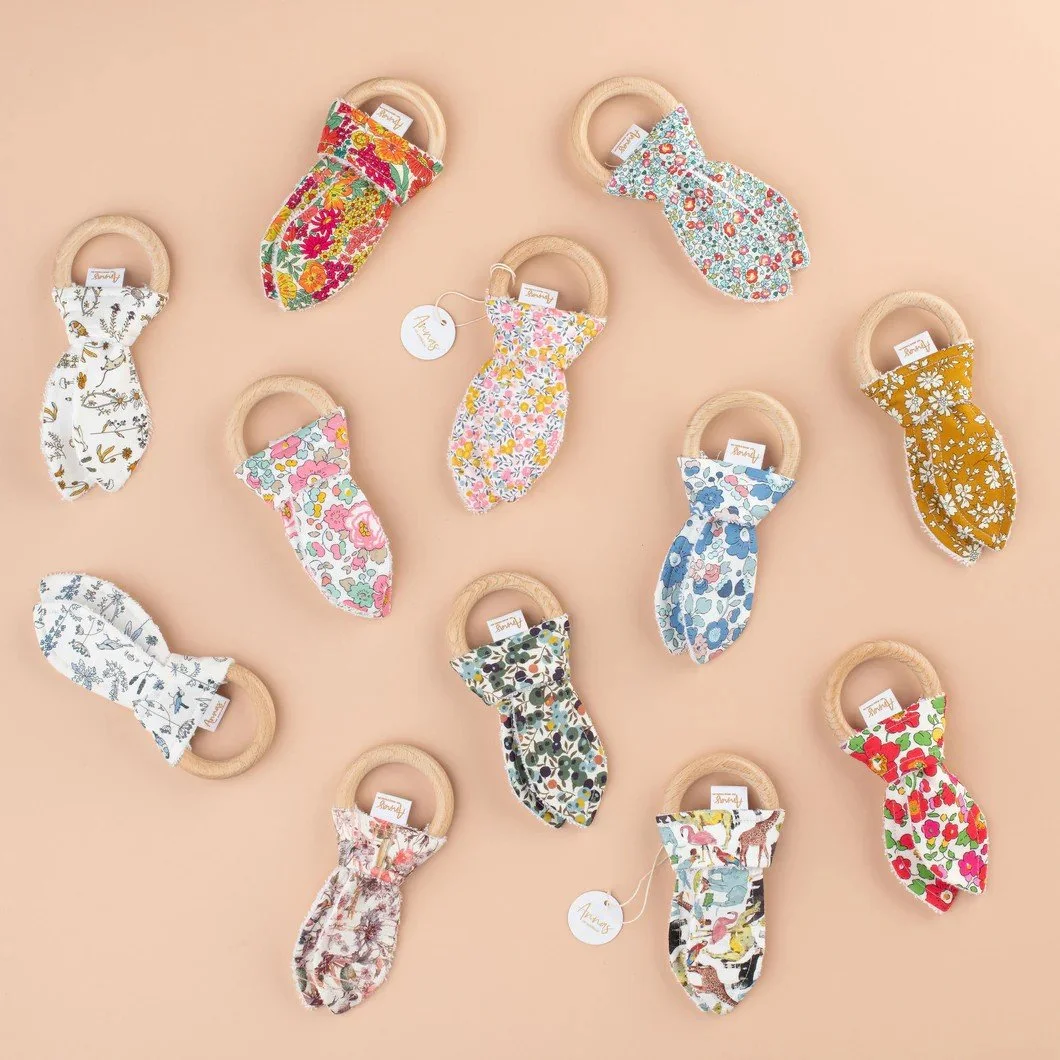Bunny Teether Liberty Print   Annas of Australia