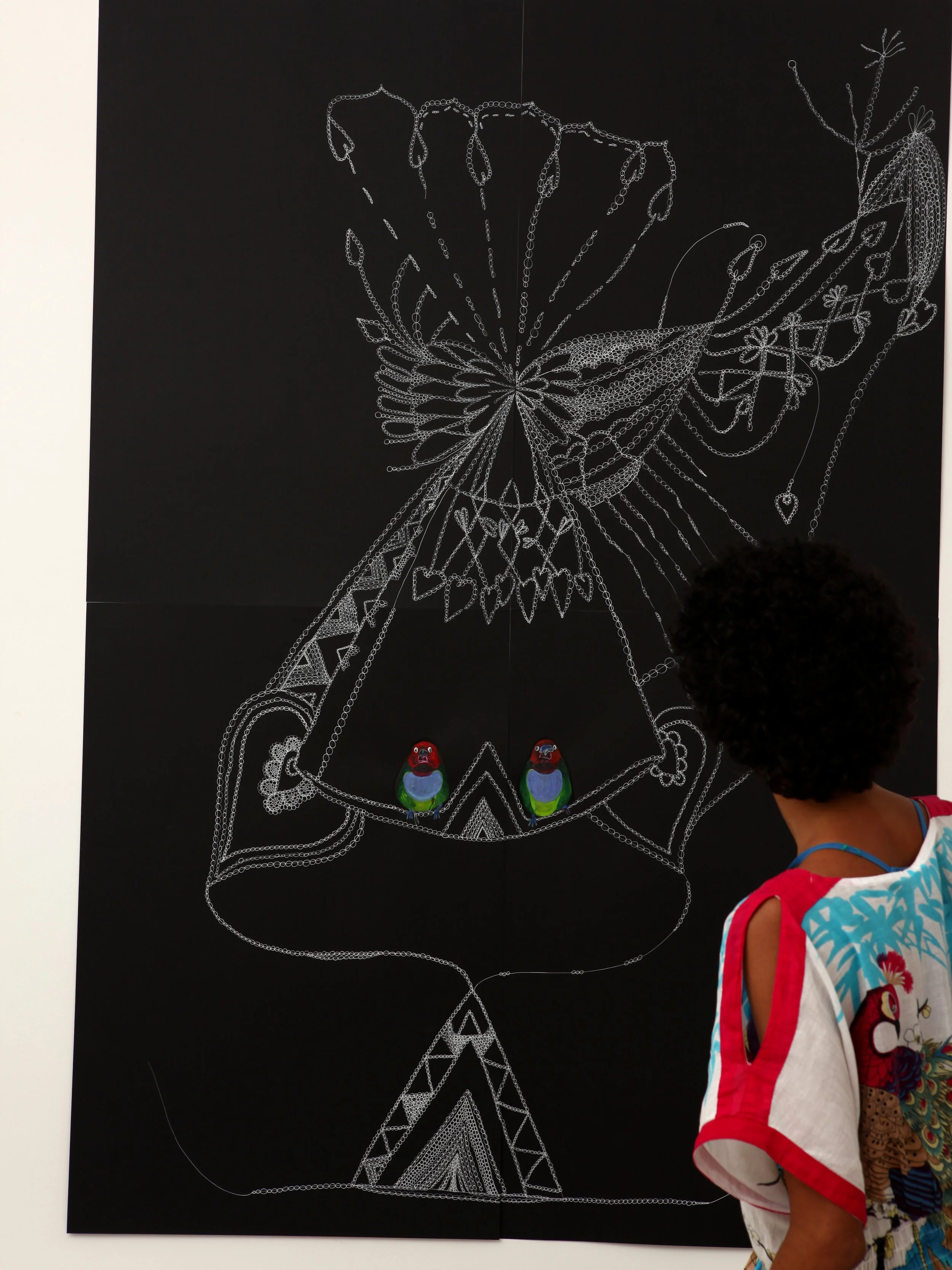  Exemplo de composição com desenho e fragmentos em pintura. 