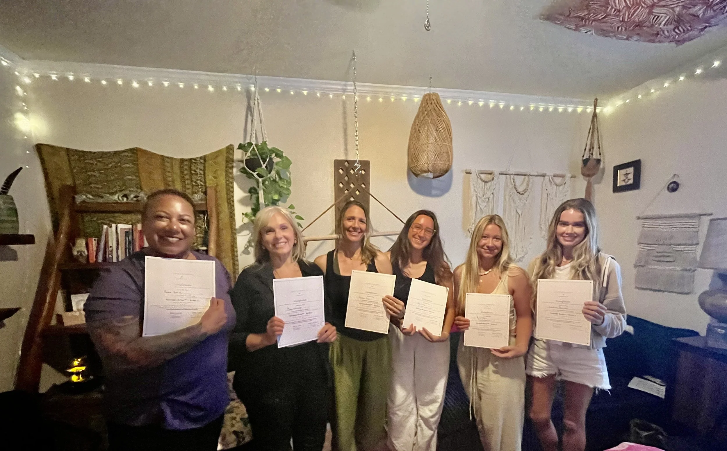 Sensory Reiki™ Level 1 graduates holding certificates, Wailuku Maui