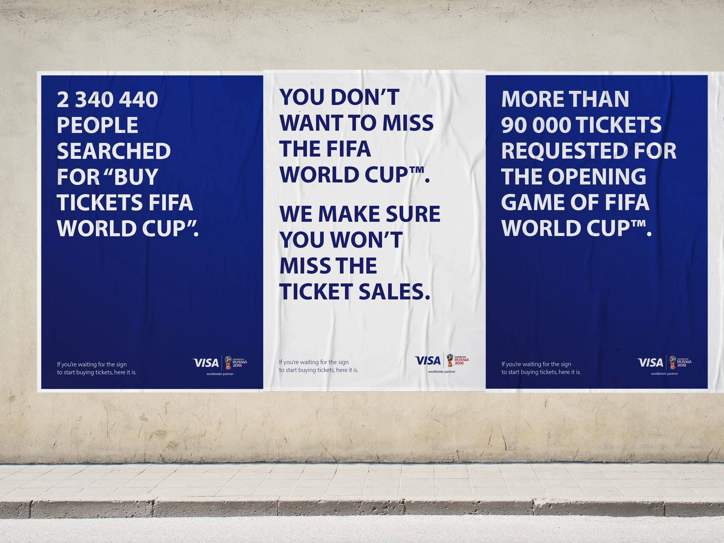We used Google analytics tools, the collected data from FIFA website and social networks to create signs where we used facts and numbers amplified by copy.