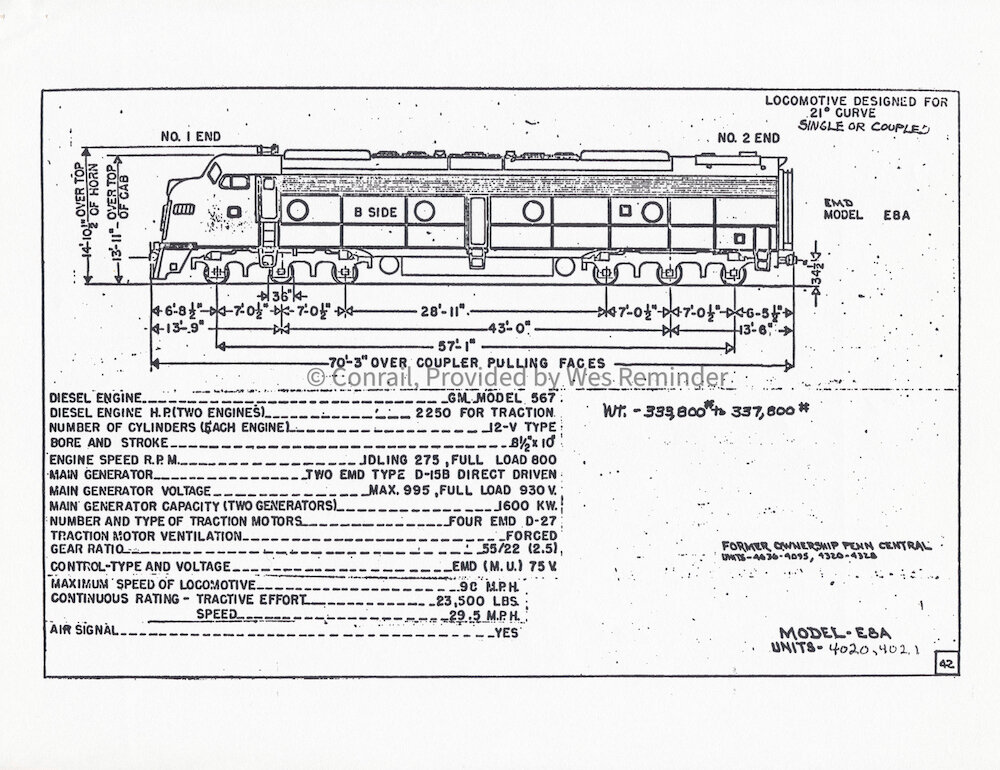 Conrail Executive E Unit 4021 Diagram