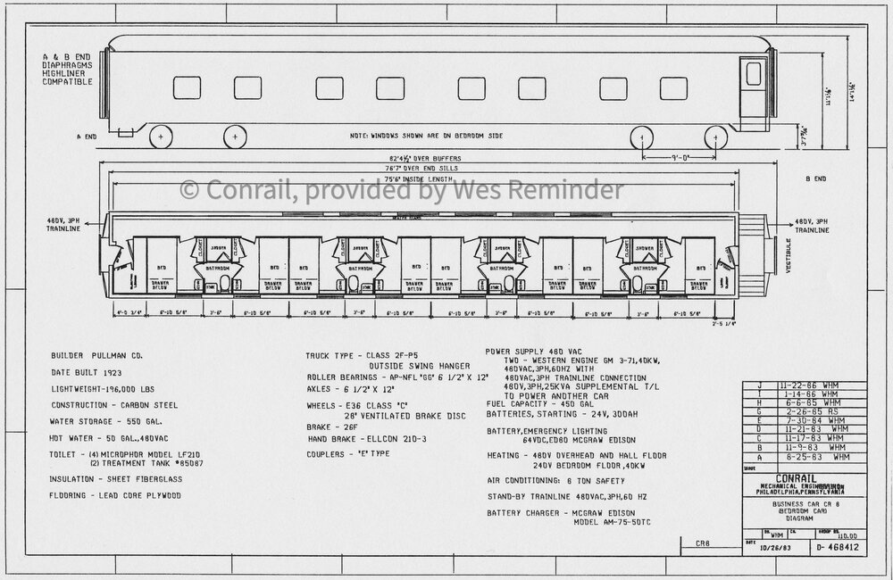 Conrail 8 Bedroom Car Diagram