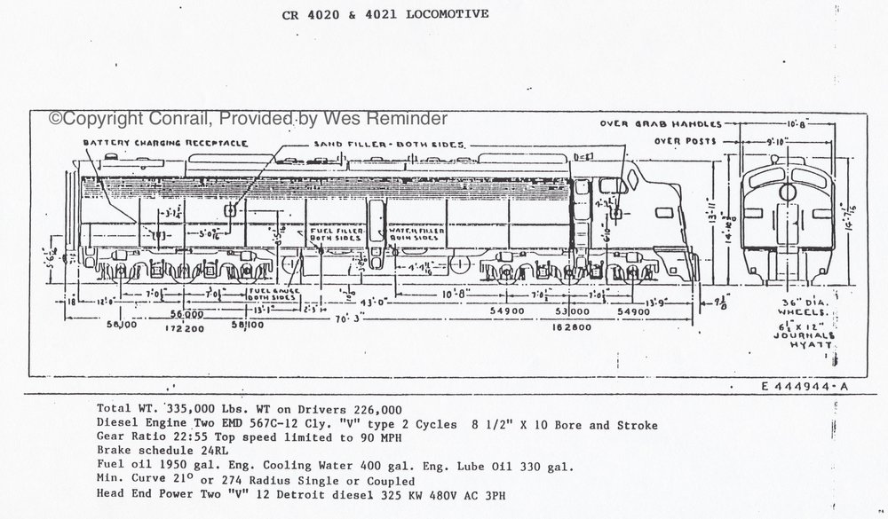 Conrail Executive E Unit 4020 Diagram