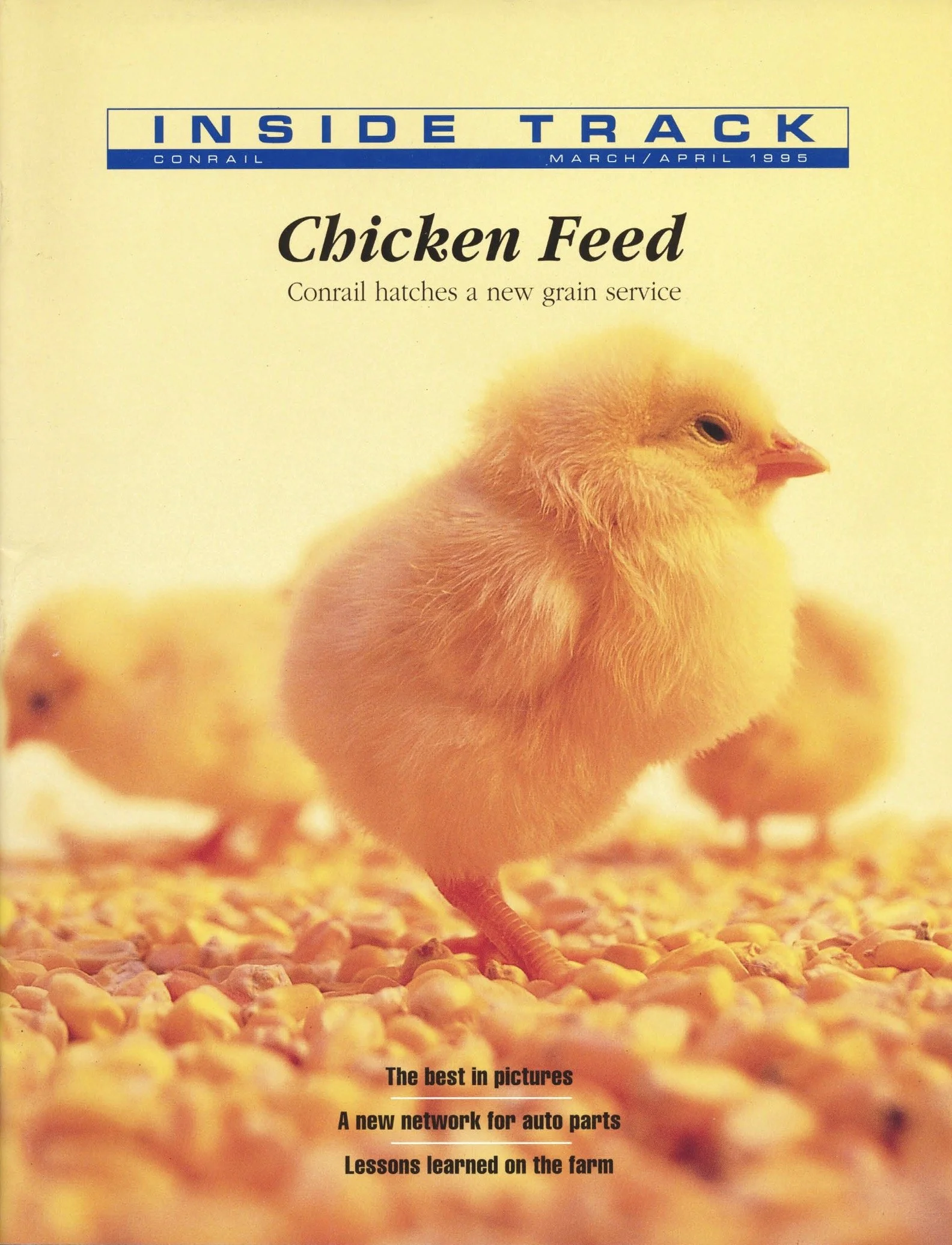 March/April 1995 - Conrail's Auto Parts Network, Delmarva poultry producers, employee photo contest, and more.