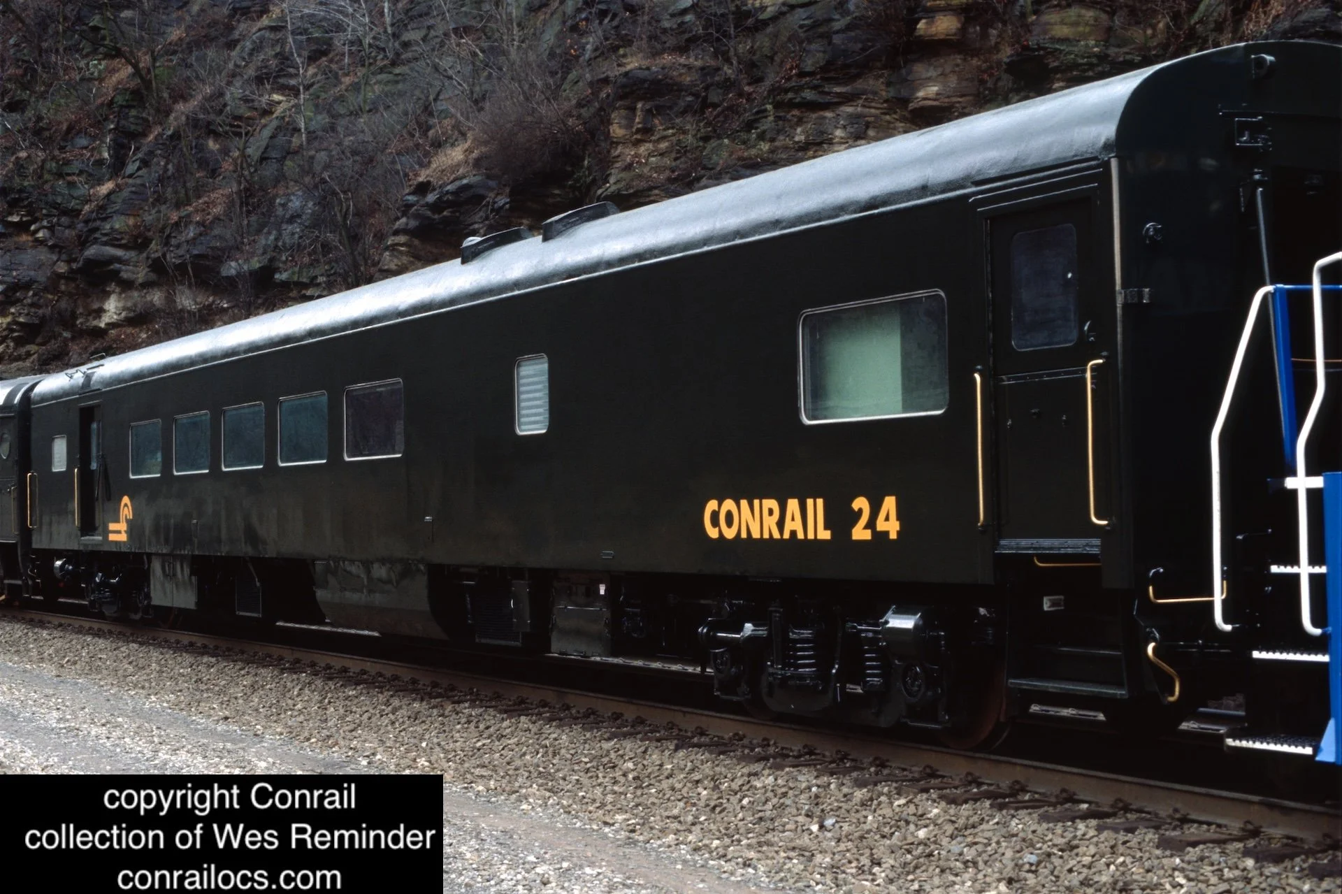 Conrail 24 on Horseshoe Curve in December 1992.