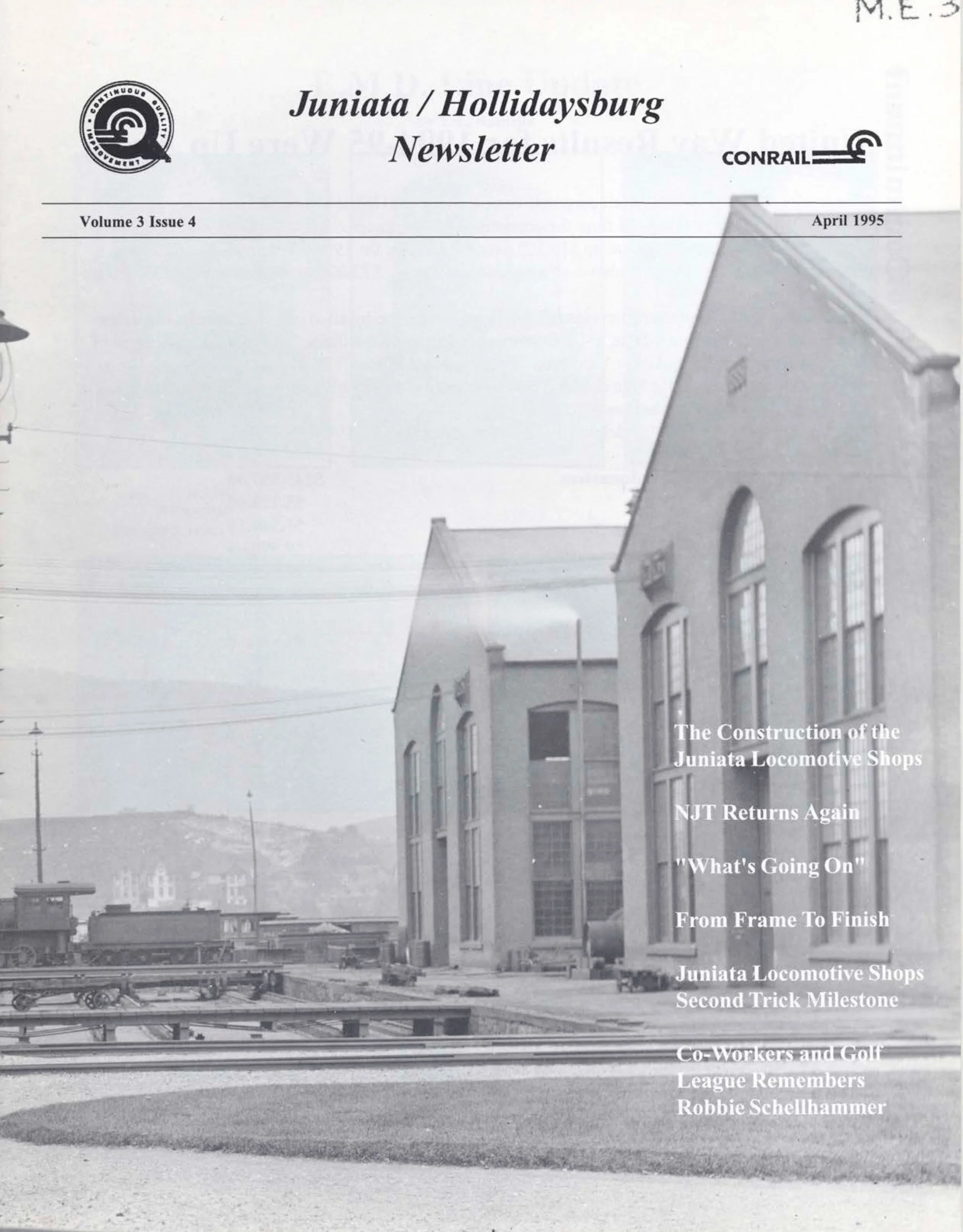 Volume 3 Issue 4, April 1995 - SD60I build updates, constructing the Juniata Locomotive Shop part 3, and more. 