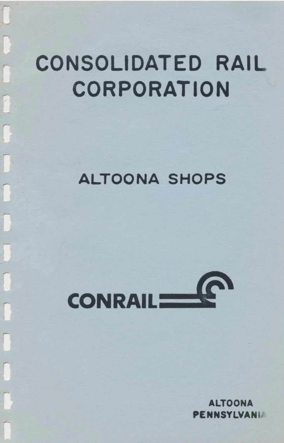 An early tour guide to the Conrail Altoona and Hollidaysburg Shops, featuring diagrams of the shops. 