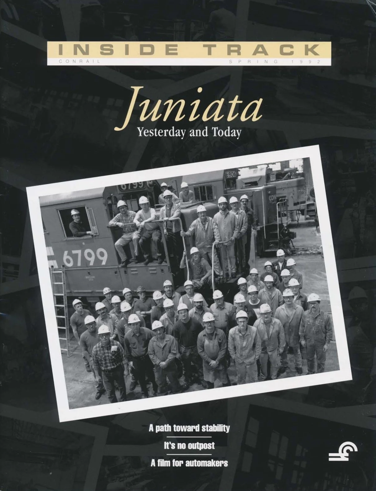 Spring 1992 - Conrail's Juniata Locomotive Shops, the Pittsburgh National Customer Service Center, the Southwest Division, and more. 