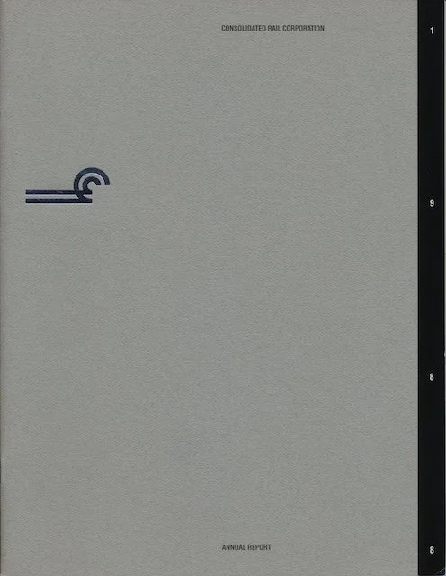 Conrail Annual Report 1988 - The 1988 Conrail Annual Report includes a sad addendum announcing the death of elected CEO Richard D. Sanborn on February 12, 1988. In response, Stanley E. G. Hillman was elected Acting President on February 15. The repor