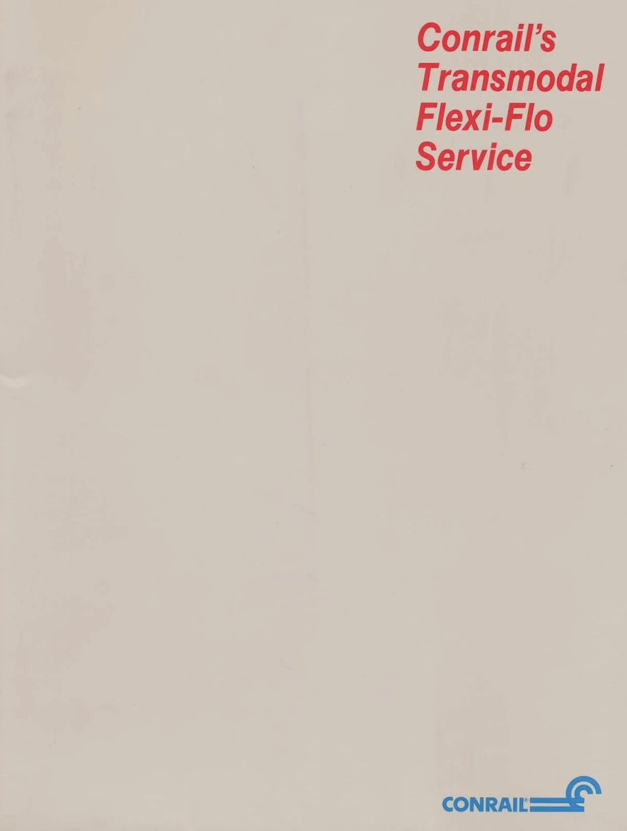 Conrail's Transmodal Flexi-Flo Service. An early version of the brochures service.