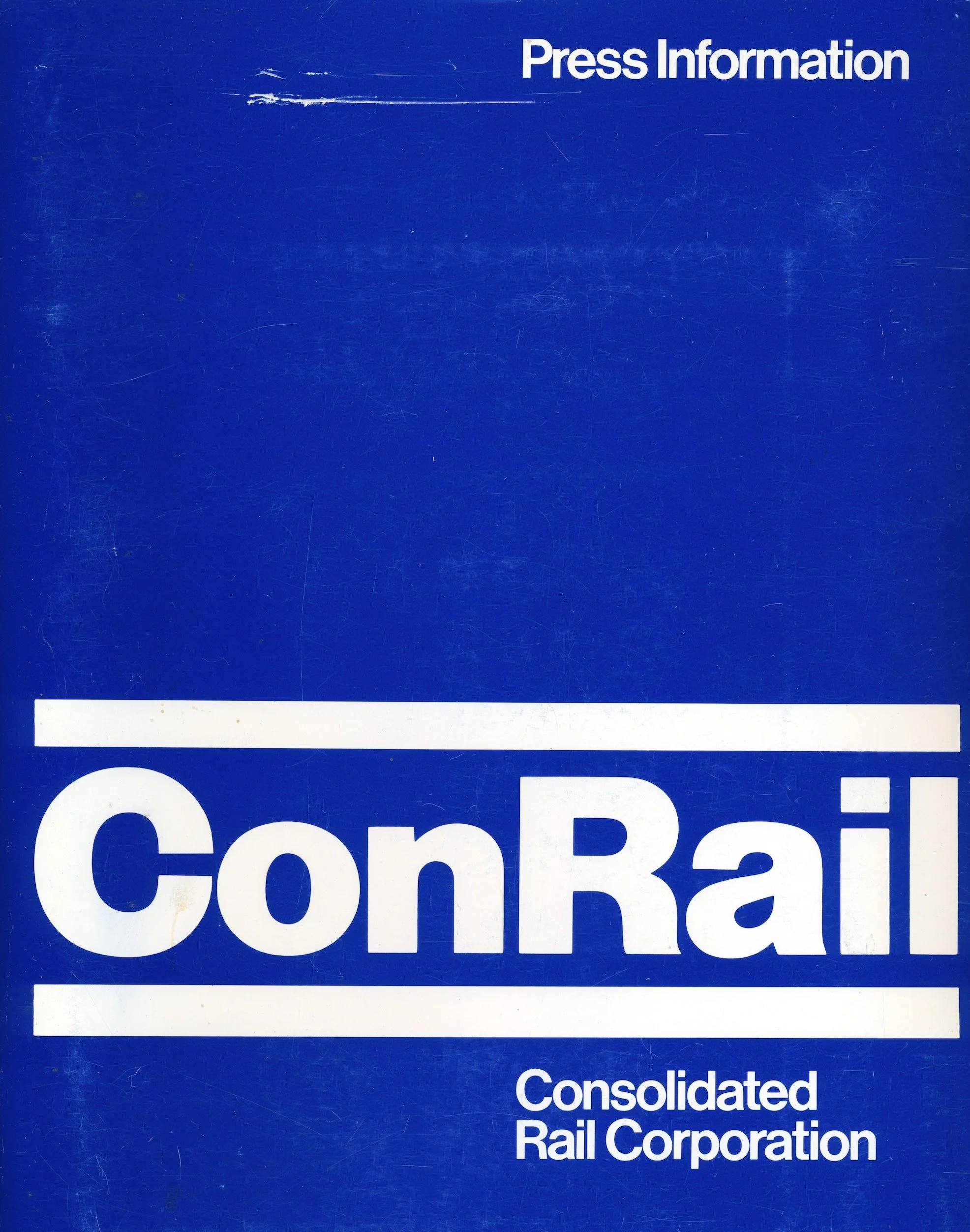 It all began right here with this original 1976 ConRail press packet. The company issued its first series of press releases on April 1, 1976, announcing it was taking over the failed Northeastern railroads. The packet came with a series of press rele
