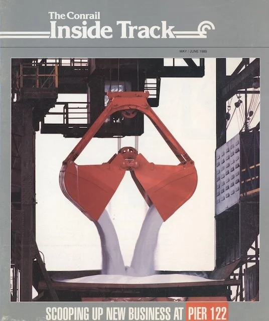 Conrail Inside Track May/June 1989 - Produce by rail, Conrail 1989 Safety Congress, Conrail's Pier 122, announcing a second photo contest, and more. 