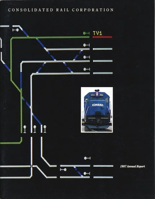 Conrail Annual Report 1987 - The 1987 Conrail Annual Report documents a landmark year marked by Conrail’s full independence and one of the largest initial public stock offerings in American history at the time. The report reflects on the railroad’s t
