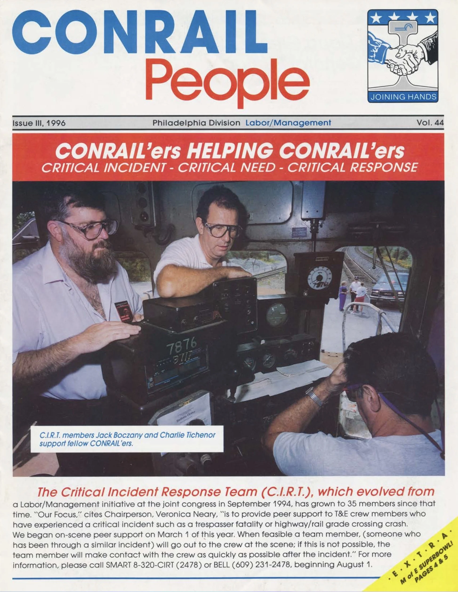Volume 44, Issue III, 1996 - Critical Incident Response Team, Allentown Yard, Philadelphia Division Logo Contest, and more. 