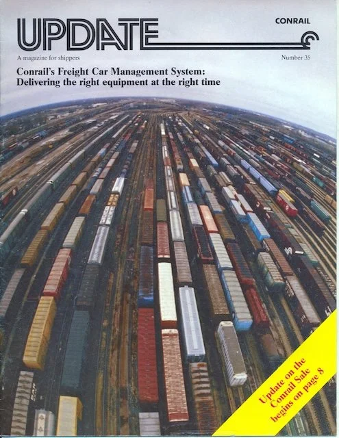 Conrail Update - No. 35 - Conrail freight car management system, Take the Conrail Challenge, update on sale of Conrail, Charles Marshall new SVP of Marketing and Sales, and more.
