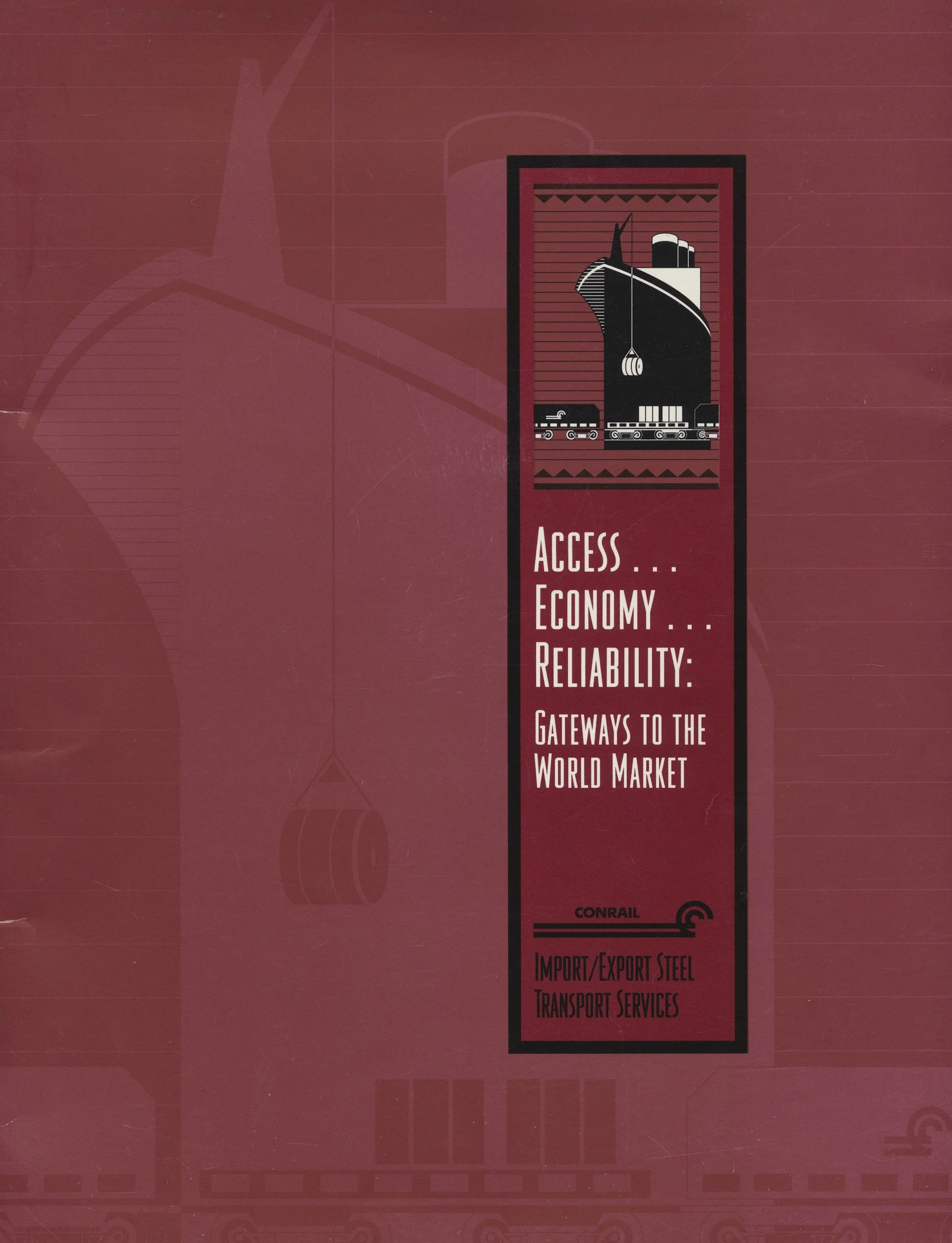 Conrail Import/Export Steel Folder, including a map and an annual report. 