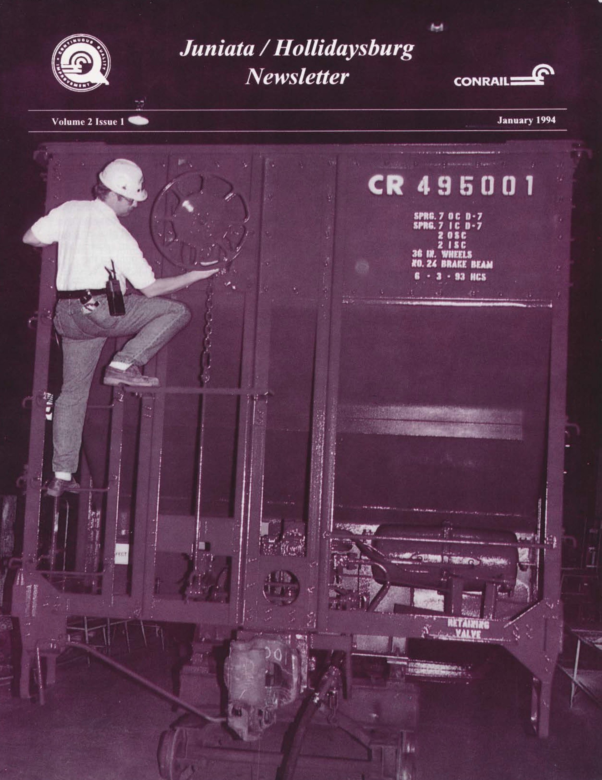 Volume 2 Issue 1, January 1994 - Hollidaysburg Car Shop insourcing, and more. 