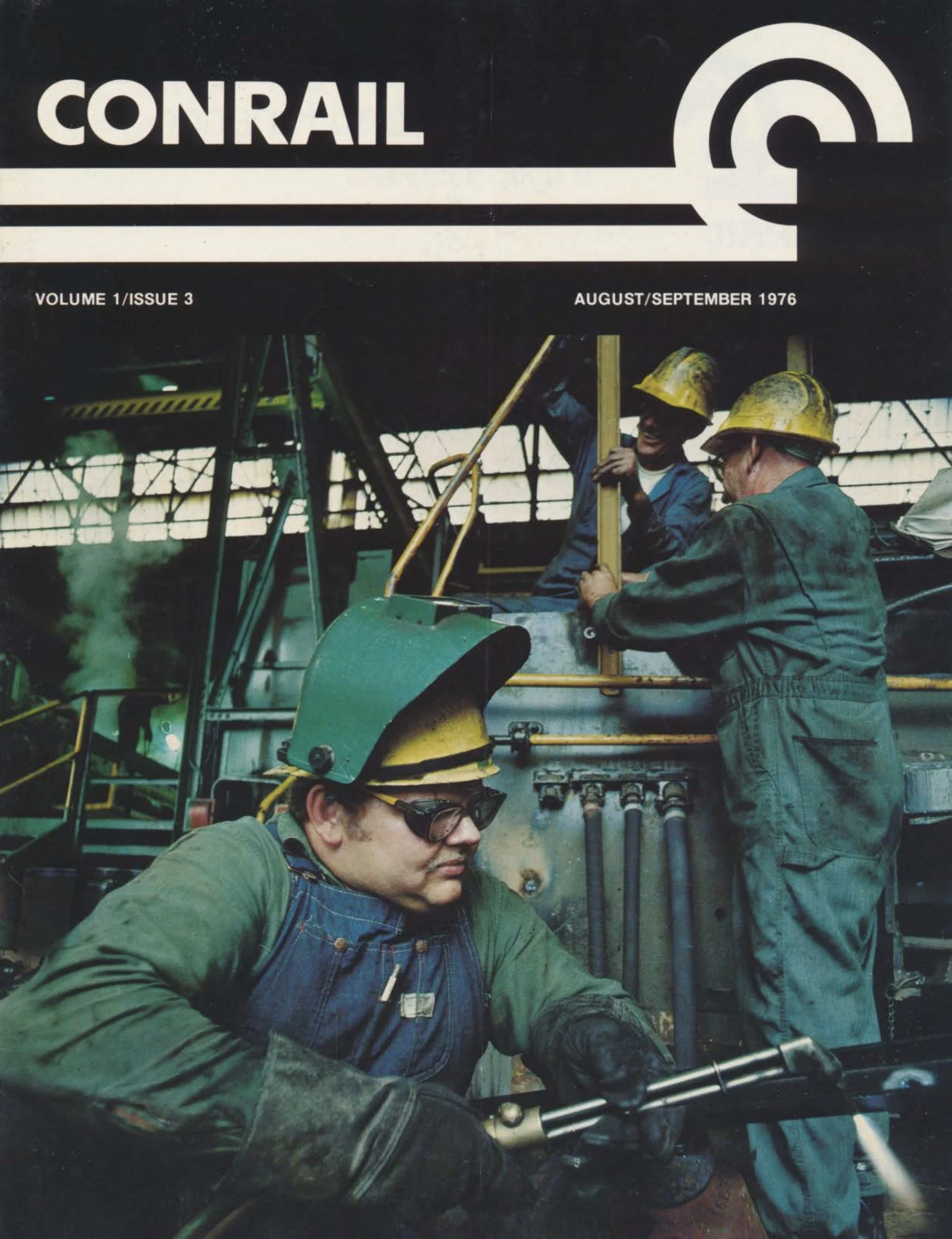 Volume 1, Issue 3, August/September 1976 - Conrail Maintenance of Equipment department, Conrail Police K-9s, and more. 
