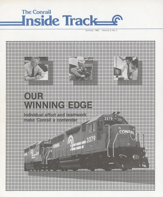 Conrail Inside Track Volume 5, No. 2, Summer 1983 - Conrail services, Conrail Pier 124 for export coal, “When You're a Roader", and more. 