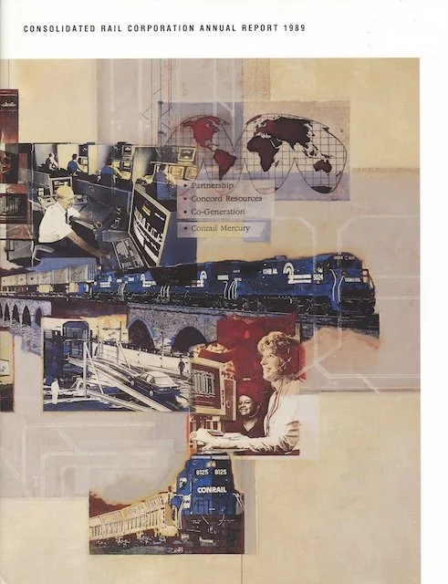 Conrail Annual Report 1989 - The 1989 Conrail Annual Report reflects a company preparing for the decade ahead—one that would ultimately become its final chapter. In April 1989, James A. Hagen was elected Chairman, President, and Chief Executive Offic