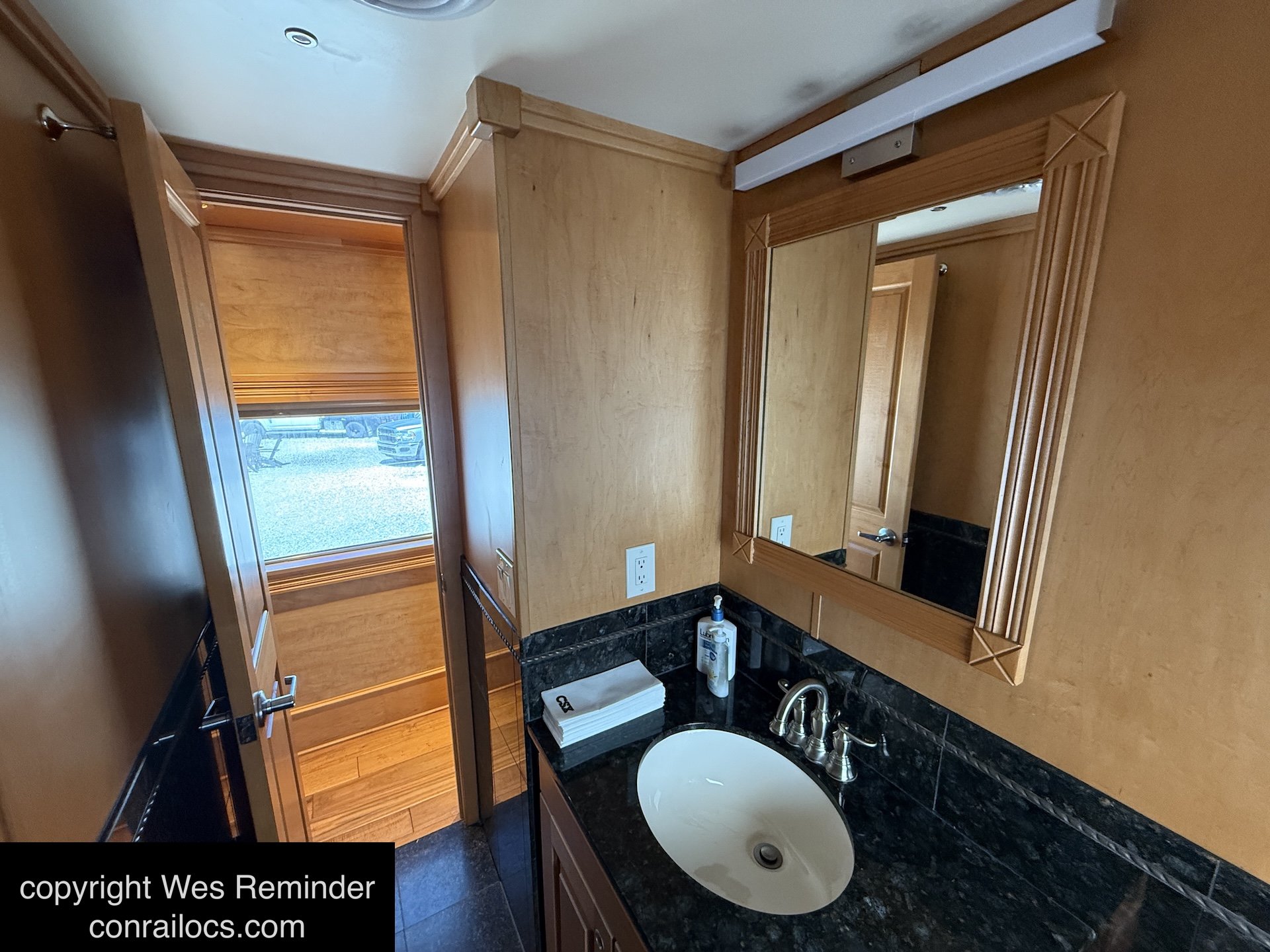 Second restroom inside CSX theater car 994318.