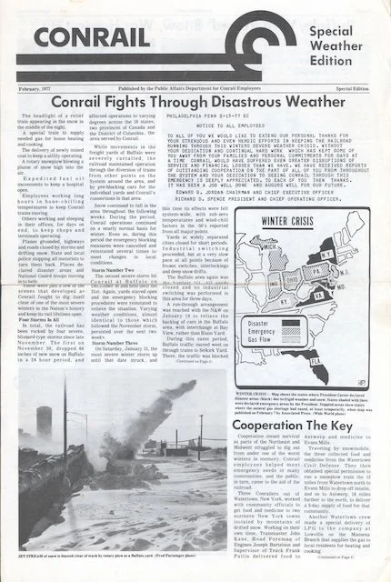 Conrail Magazine Special Weather Edition, 1977 - This issue had a slightly different format and was focused on the 1977 winter storm.  