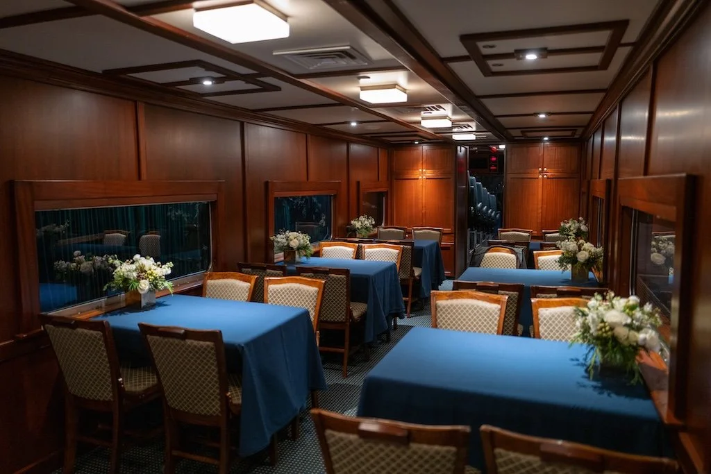 The former Conrail 9 Theater Car, now CSX 994009 is staged for a holiday party.