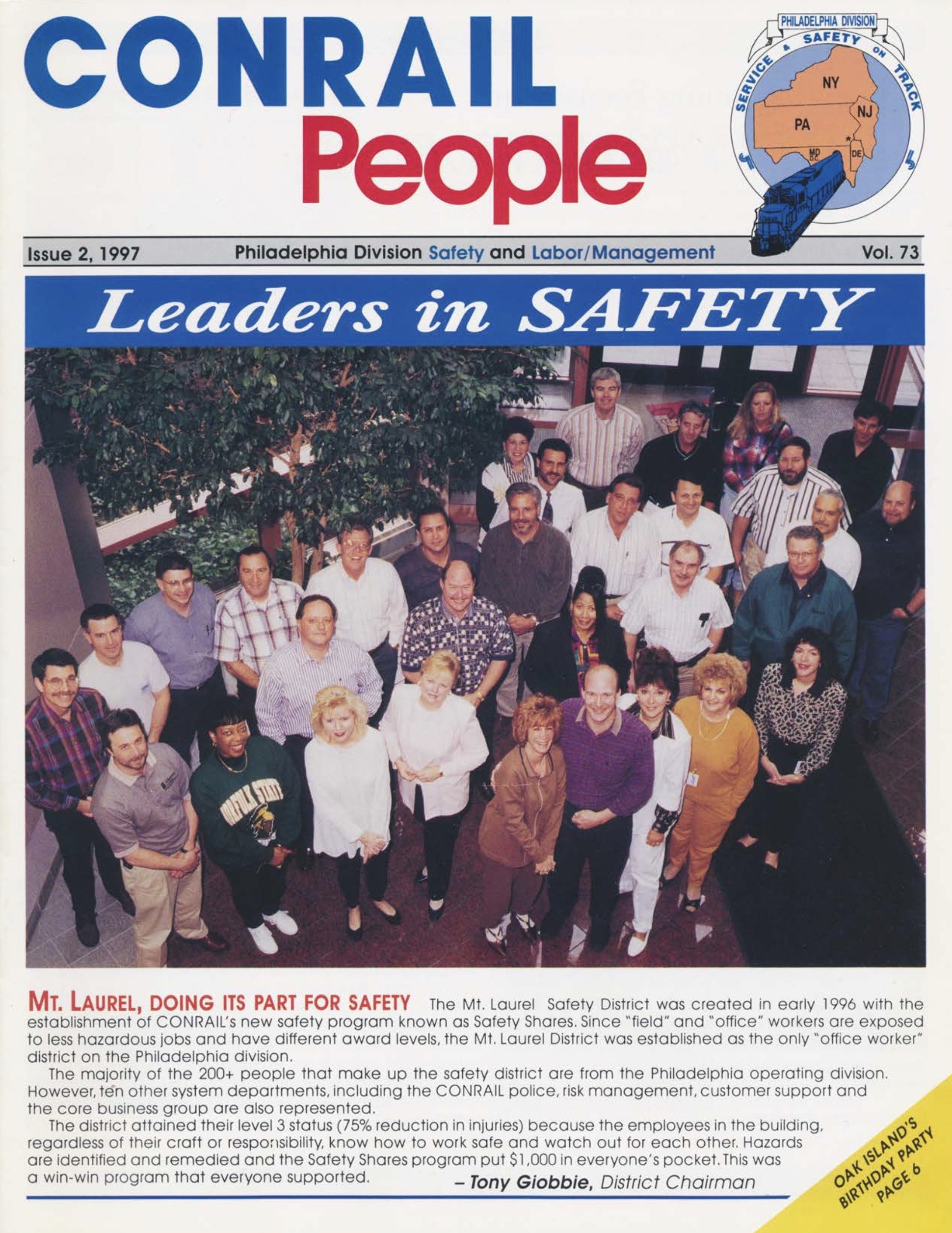 Volume 73, Issue 2, 1997 - Mt. Laurel Safety, Oak Island birthday party, and more. 