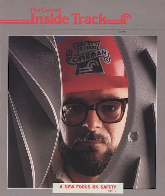 Conrail Inside Track Fall 1988 - NEW CEO, RICHARD SANBORN interview, L. Stanley Crane retires in December 1988, first Inside Track photo contest winners, Conrail Mayflower and Honda ads, and more. 