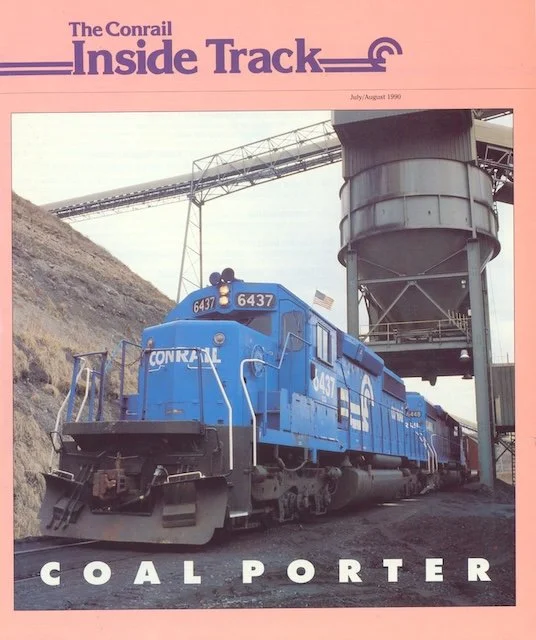 Conrail Inside Track July/August 1990 - Conrail and Consol coal, Dr. John Samuels on Continuous Quality Improvement, Conrail and DuPont, Conrail police car CR47004, and more. 