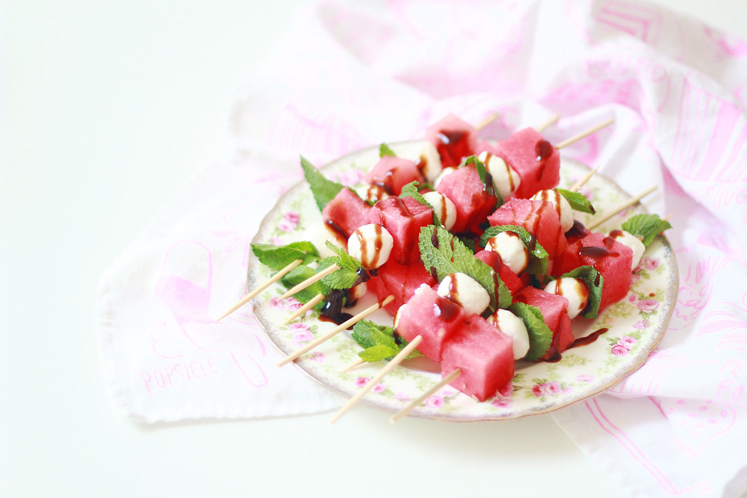 Watermelon Skewers with Balsamic Drizzle