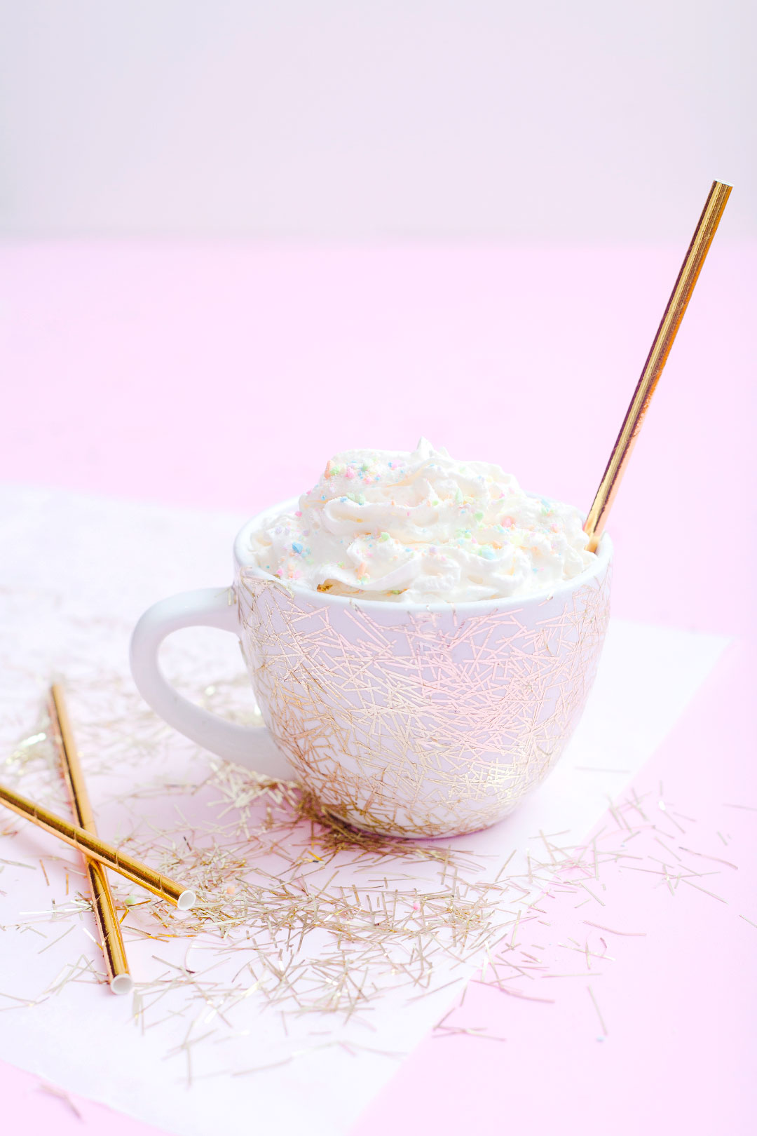 DIY Tinsel Confetti Mug
