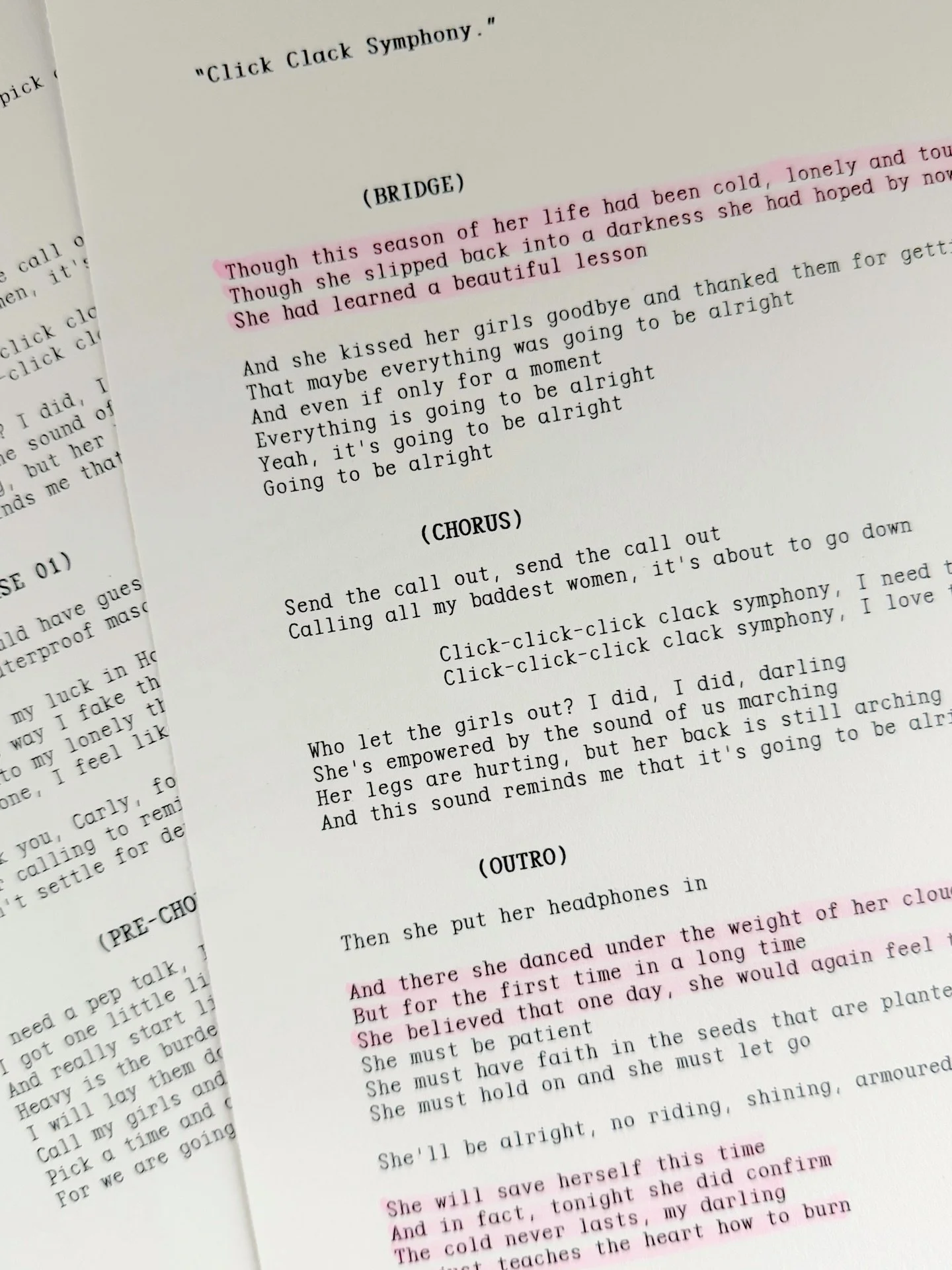 I printed out the lyrics. That&rsquo;s how you know it&rsquo;s serious.

The song &ldquo;Click Clack Symphony&rdquo; by @raye (ft. @hanszimmer) has been on repeat &mdash; and I don&rsquo;t mean casually. I mean the kind of repeat where you hear somet