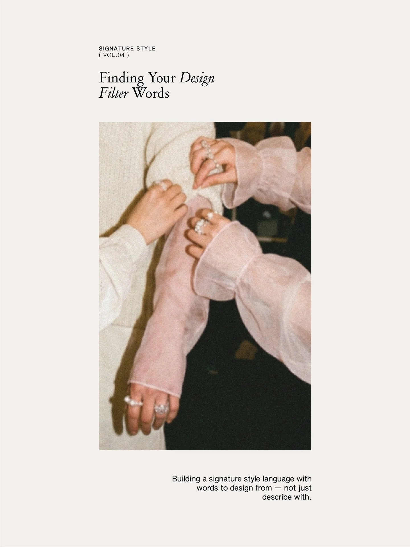 A client recently described her brand as &ldquo;minimal but emotional, restrained but deep.&rdquo; Four words that technically push against each other &mdash; but the second I read them, I could see the whole thing. The palette, the typography, the p