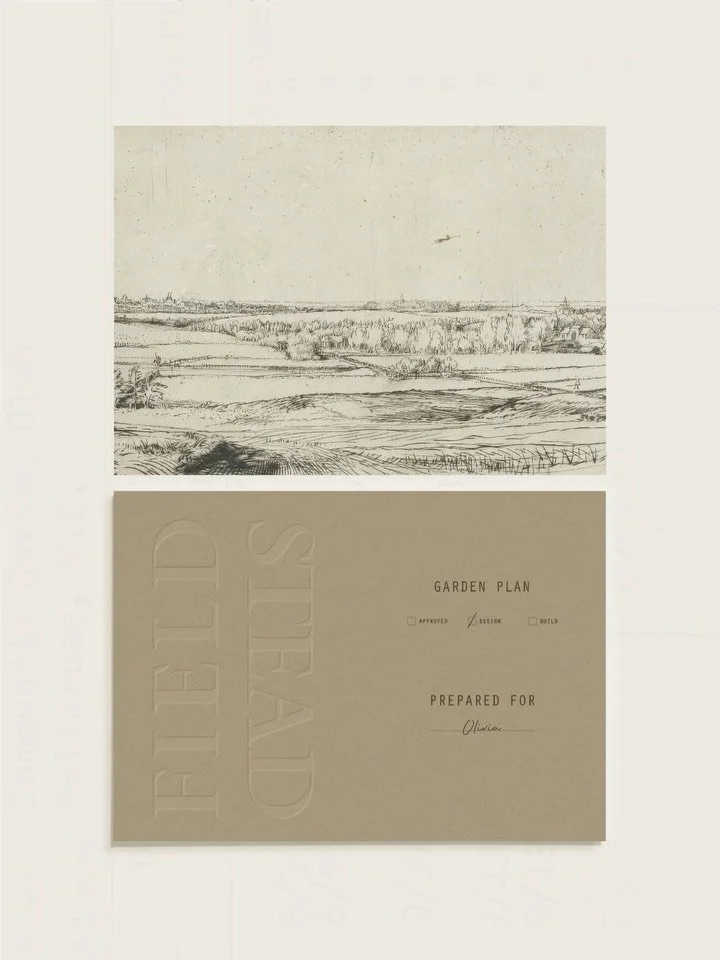 Introducing Fieldstead. Artful landscapes, rooted in place.

Swipe through for a first peek at the palette, the process, and the craft.

A new identity drawn from the same world as the gardens &mdash; stone, soil, bark, and bloom. Watch it move throu