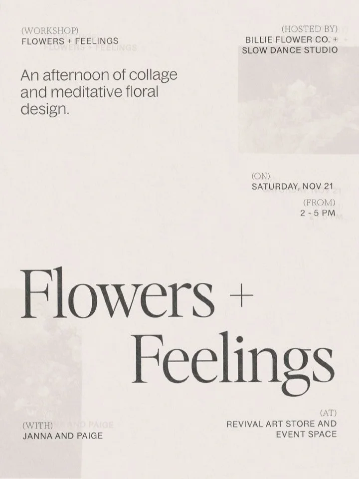 Introducing: Flowers + Feelings 🥀

I&rsquo;m so excited to share what @billieflowerco and I have been dreaming up: an afternoon of collage and meditative floral design, designed for slowing down and coming back to yourself.

Collage has become one o