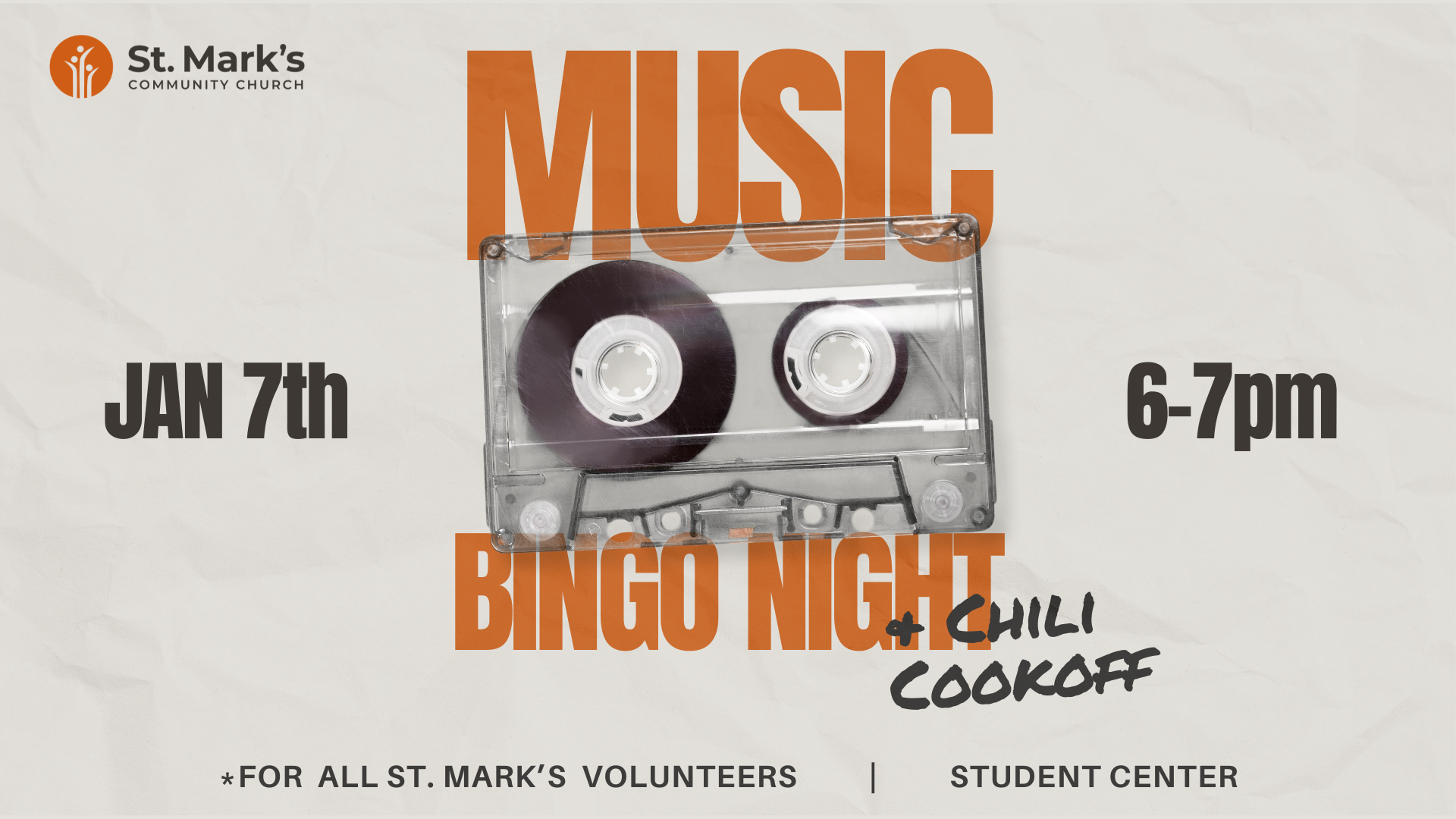 Music Bingo and Chili Cook-Off (Volunteer Appreciation Night)