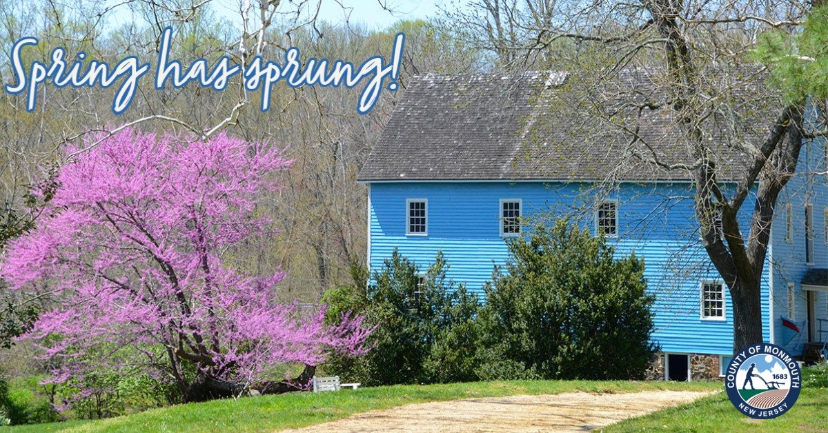 A graphic of Walnford Park in Upper Freehold to celebrate the first day of Spring.