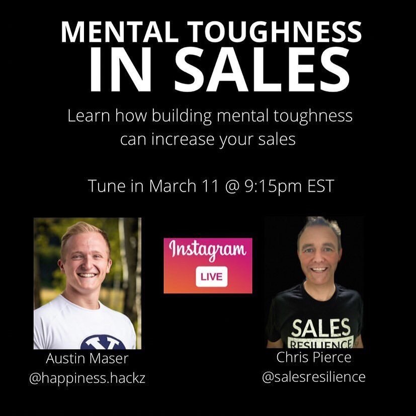 🚨JOIN US TOMORROW NIGHT🚨 

@salesresilience and I are going to be holding an Instagram Live tomorrow night on how to build mental toughness. 🔥 There WILL be some awesome gold nuggets from this one. Summer is coming up fast. Don&rsquo;t miss this o