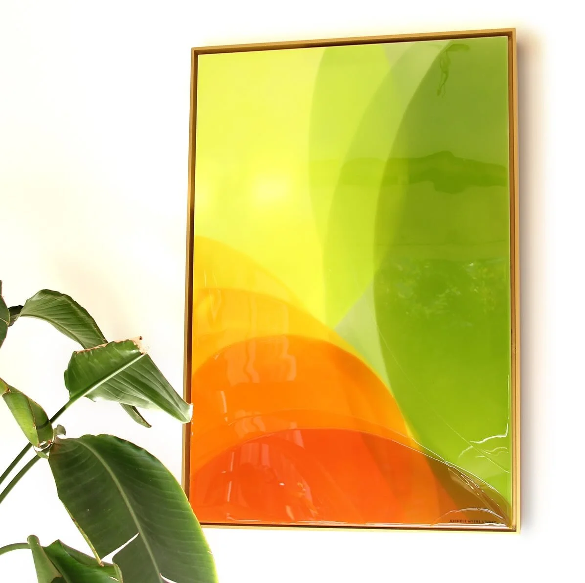 70&rsquo;s Kitchen. 24&rdquo; x 36&rdquo;. It&rsquo;s a retro storm of avocado green, harvest gold and burnt orange. Loading all new collection pieces to the website so stop by there over the next few days. Can ya dig it?
#abstractart #uniquepieces #