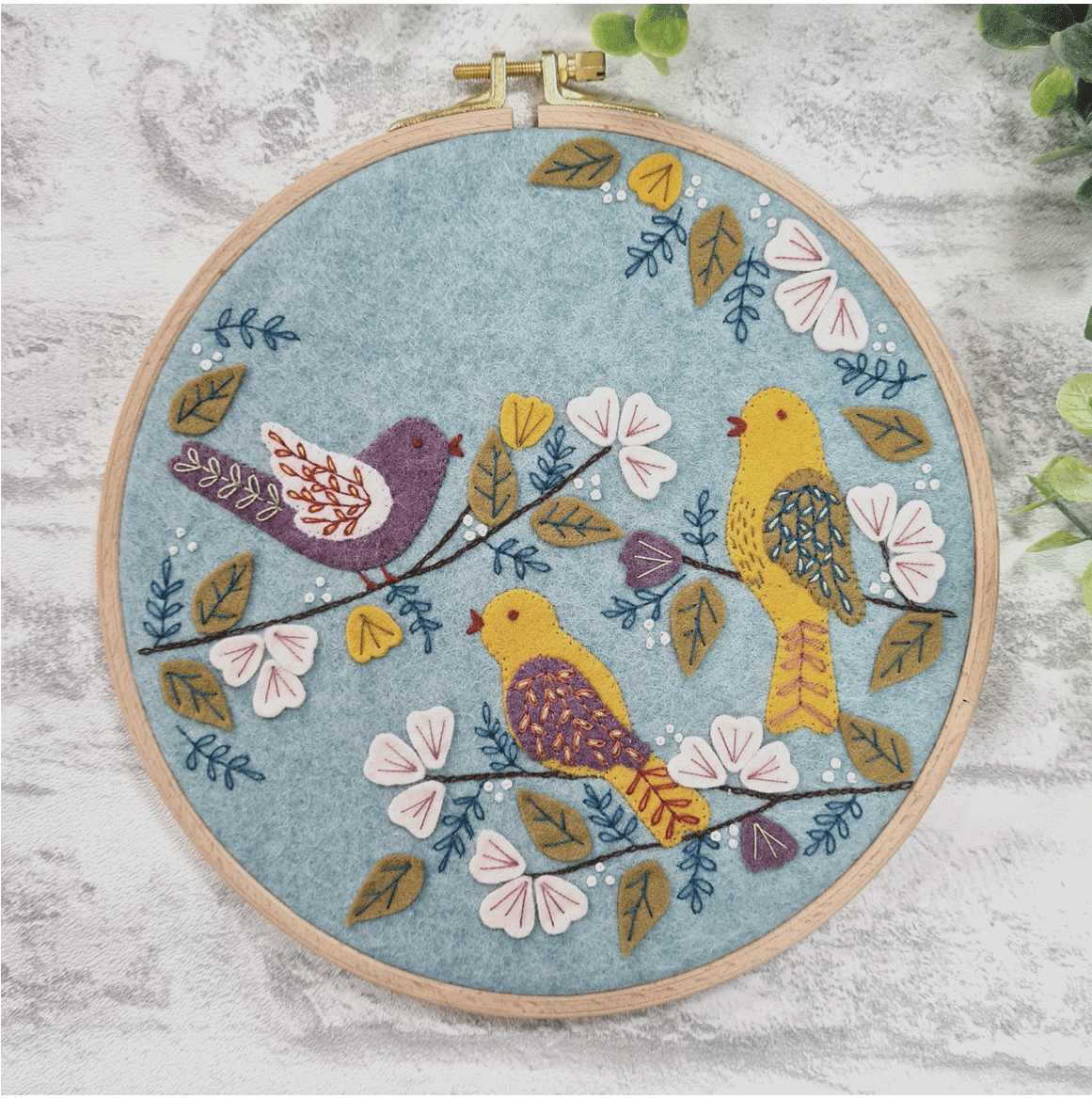 Dawn Chorus Felt Applique Hoop Kit