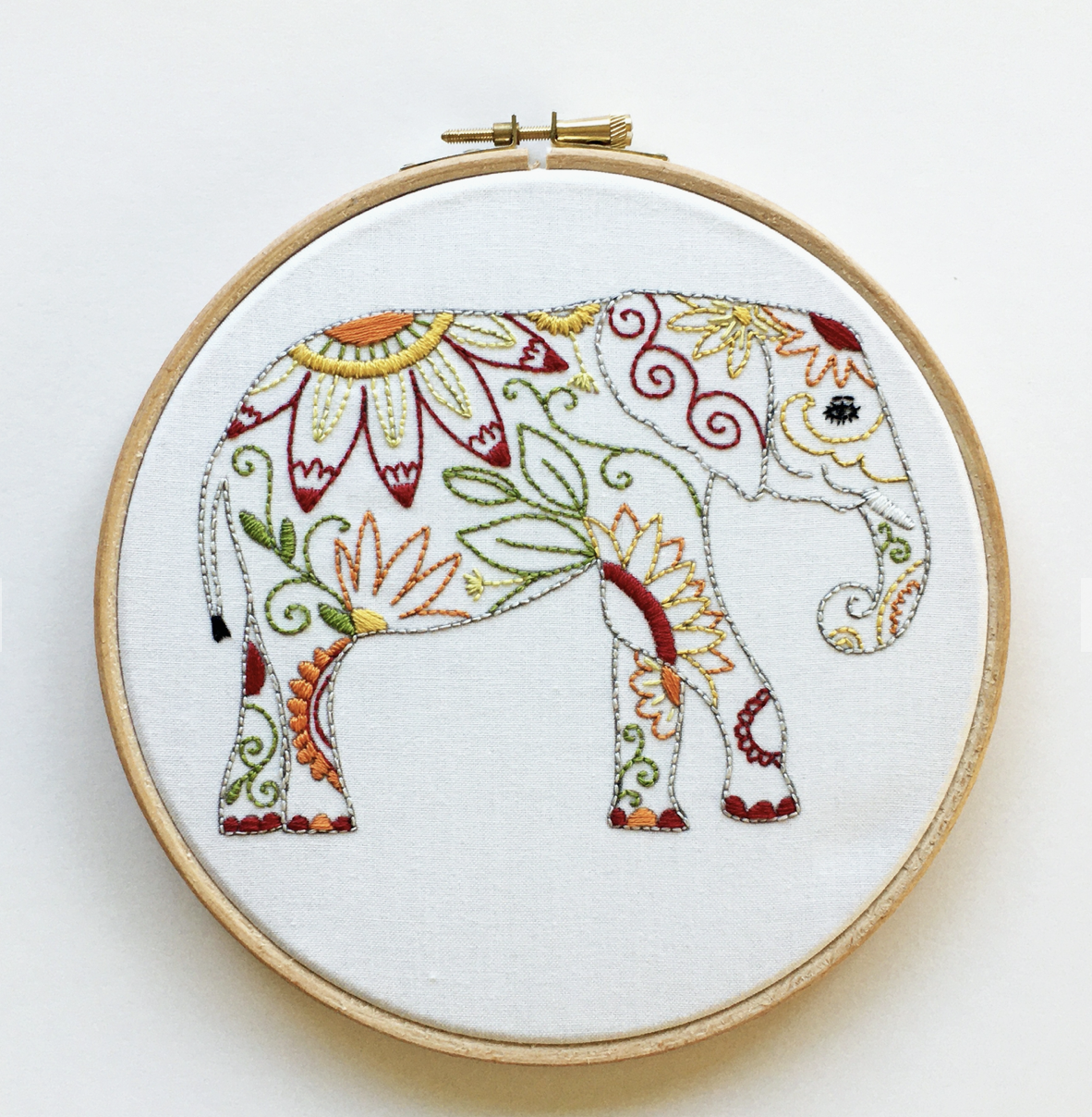 Cinnamon Stitching Embroidery Kit: Elephant